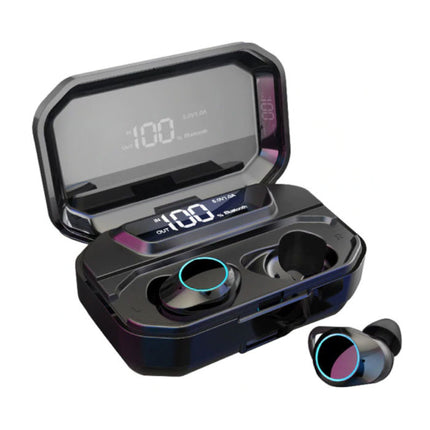 G02 TWS Draadloze Smart Touch Control Oortjes Bluetooth 5.0 Ear Wireless Buds 3300mAh Powerbank Earphones Earbuds Zwart