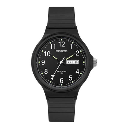 Minimalist Horloge voor Dames - Waterdicht Glow in the Dark Uurwerk Zwart Goud