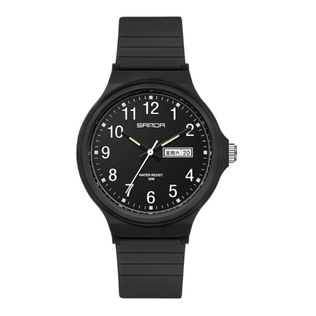 Minimalist Horloge voor Dames - Waterdicht Glow in the Dark Uurwerk Zwart Goud