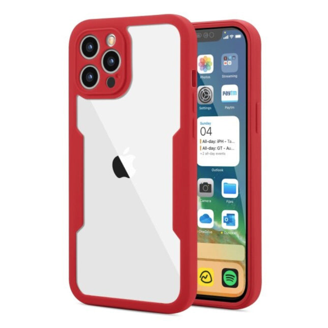 iPhone 13 Mini 360°  Full Cover - Full Body Case Hoesje + Screenprotector Rood
