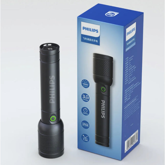 Zaklamp met Zoom - USB Oplaadbaar High Power LED Licht Zwart