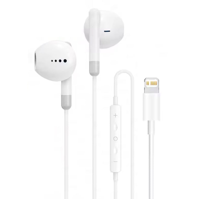 Oordopjes voor iPhone Lightning - met Microfoon en Controls - Oortjes Volumebeheer Bedrade Oortelefoon - Wit