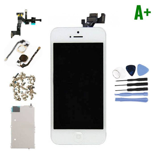 iPhone 5 Voorgemonteerd Scherm (Touchscreen + LCD + Onderdelen) A+ Kwaliteit - Wit + Gereedschap