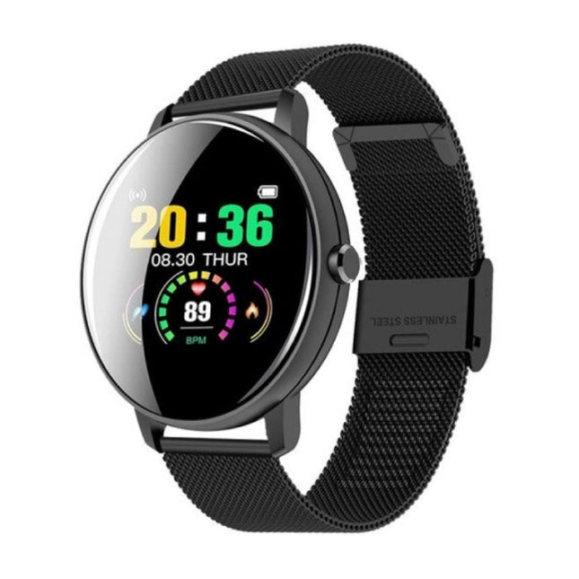 Q5 Plus Sports Smartwatch Fitness Sport Activity Tracker Smartphone Horloge iOS Android iPhone Samsung Huawei Zwart Metaal