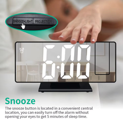 Digitale Wekker met Projectie - Alarm Klok Temperatuur Kalender LED Rotatieprojectie - Wit Groen