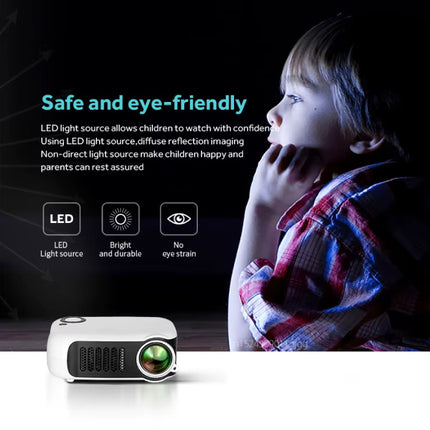 A2000 Mini Projector - 1000 Lumen - Screen Mirroring Beamer Home Media Speler - Wit