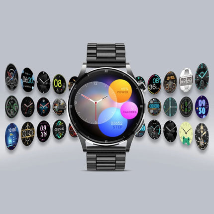 Smartwatch met Lichaamstemperatuur, Bloeddrukmeter en Zuurstofmeter - Fitness Sport Activity Tracker Horloge iOS Android - Mesh Bandje Zwart