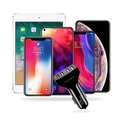 Qualcomm Quick Charge 3.0 Quad Port Autolader/Carcharger - Zwart