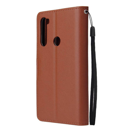 Xiaomi Redmi Note 8 Pro Leren Flip Case Portefeuille - PU Leer Wallet Cover Cas Hoesje Bruin