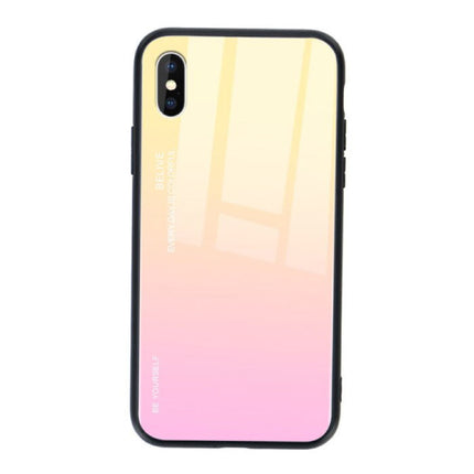 Xiaomi Mi 10 Ultra Gradient Hoesje - TPU en 9H Glas - Shockproof Glossy Case Cover Cas Geel