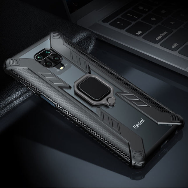 Xiaomi Redmi Note 7 Hoesje  - Magnetisch Shockproof Case Cover Cas TPU Zwart + Kickstand