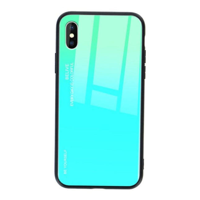 Xiaomi Mi 10T Lite Gradient Hoesje - TPU en 9H Glas - Shockproof Glossy Case Cover Cas Groen