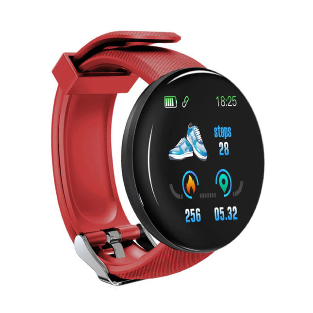 Originele D18 Smartwatch Curved HD Smartphone Sport Fitness Sport Activity Tracker Horloge iOS Android iPhone Samsung Huawei Rood