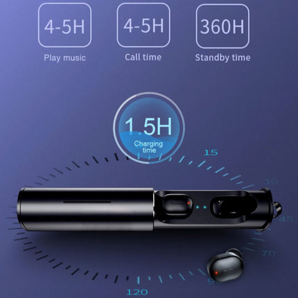 T1 TWS Sport Draadloze Oortjes Bluetooth 5.0 Ear Wireless Buds Earphones Earbuds Oortelefoon Zwart 