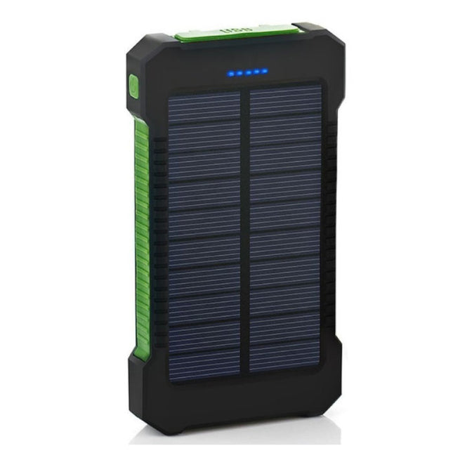  Solar Charger 30.000mAh Externe Powerbank Zonnepaneel Noodaccu Batterij Oplader Zon Groen