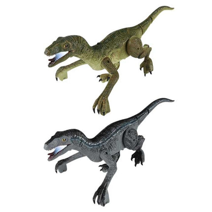 RC Velociraptor Dinosaurus met Afstandsbediening - Speelgoed Bestuurbaar Robot Grijs