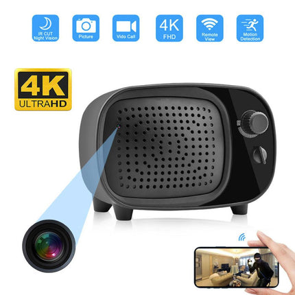 4K Camera Luidspreker met WiFi - Babysit Intercom Smart Home Security Night Vision  Zwart