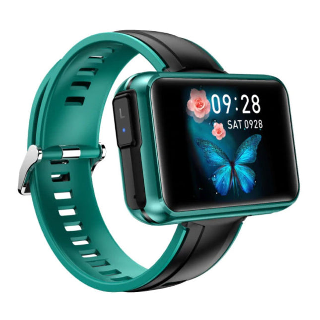 T91 Smartwatch Breed Display met Draadloze Oortjes - 1.4 Inch Scherm - Smartband Fitness Tracker Sport Activity Horloge iOS Android Groen