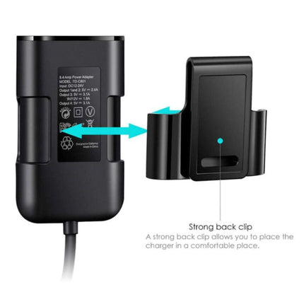 Quick Charge 3.0 Autolader met Verlengkabel en 4 Poorten  30W / 3.1A - Quad Port Carcharger Extension Cable - Wit