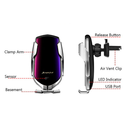 10W Qi Draadloze Autolader Oplader Universeel 9V - 1.67A Wireless Car Charging Pad Zilver