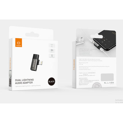iPhone Lightning Oplader & AUX Splitter - Headphone Audio Splitter Adapter Zwart