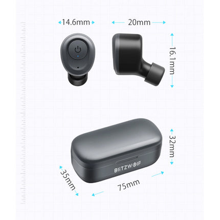 BW-FYE4 Draadloze Oordopjes - TWS Oortjes True Touch Control Oortjes Oordopjes Bluetooth 5.0 Wireless Buds Earphones Oortelefoon Zwart