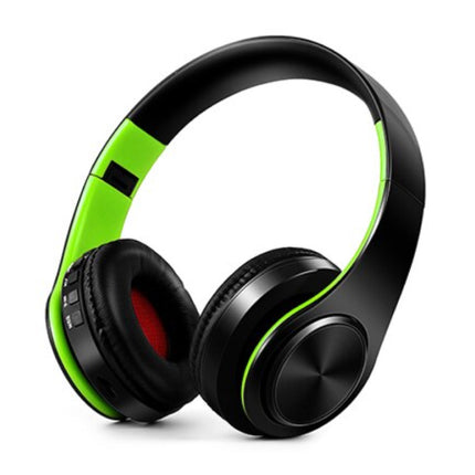 Draadloze Koptelefoon Bluetooth Wireless Headphones Stereo Gaming Groen-Zwart
