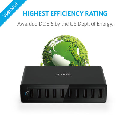 PowerPort 10  USB Laadstation 60W 10-Port Muur Oplader Thuislader Stekkerlader Adapter