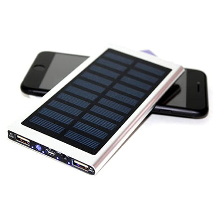 Externe 30.000mAh Solar Charger Powerbank Zonnepaneel Noodaccu Batterij Oplader Zon Zilver