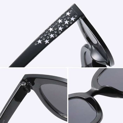 Oversized Mozaïek Zonnebril voor Dames - Retro Catwalk Bril UV400 Eyewear Roze