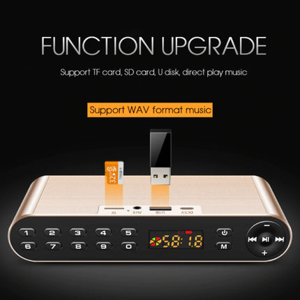 HiFi Draadloze Luidspreker Externe Speaker Wireless Bluetooth 3.0 Speaker Soundbar Box Goud