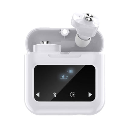 K1 3-in-1 Draadloze Oortjes + Media Speler/Powerbank Touch Bediening TWS Bluetooth 5.0 Wireless Earphones Muziek Oortelefoon Wit