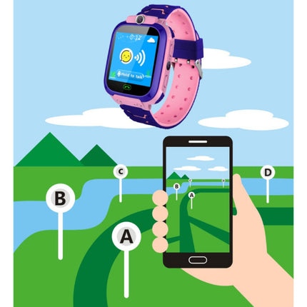 Smartwatch voor Kinderen met GPS Tracker Smartband Smartphone Horloge IPS iOS Android Roze