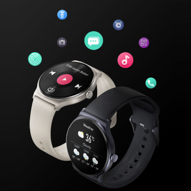 Solar Lite Smartwatch - Hartmonitor en Zuurstofmeter - Sport Activity Tracker Horloge - Silicoon Bandje Donkerblauw