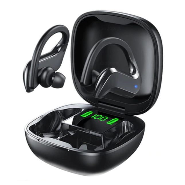  Draadloze Oortjes met Oorhaak - Touch Control -  TWS Bluetooth 5.0 Wireless Buds Earphones Earbuds Oortelefoon Zwart