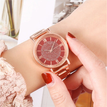 Horloge Luxe Dames - Anoloog Kwarts Uurwerk voor Vrouwen Rood