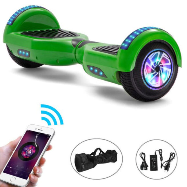 Elektrisch E-Scooter Hoverboard met Bluetooth Speaker - 6.5" - 500W - 2000mAh Batterij - Balance Hover Board Groen