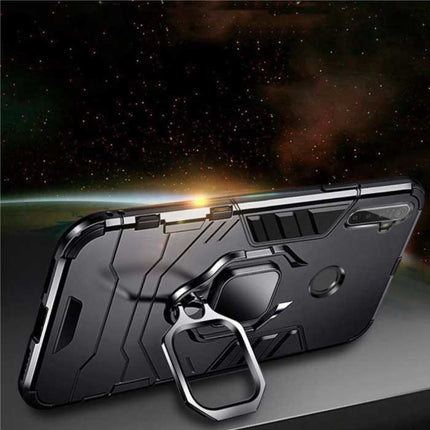 Oppo Realme 6 Hoesje  - Magnetisch Shockproof Case Cover + Kickstand Blauw