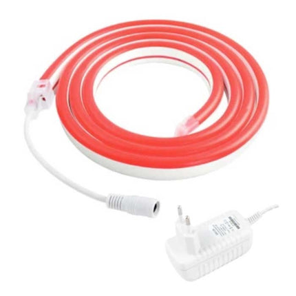 Neon LED Strip 4 Meter - Flexibele Verlichting Tube met Stekker Adapter 12V Waterdicht Rood