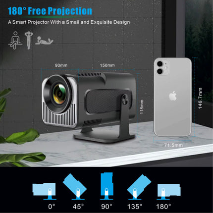 HY320 Mini Projector - 300 ANSI Lumen - Screen Mirroring Beamer Home Media Speler - Zwart