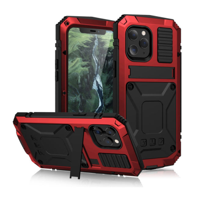iPhone 12 360°  Full Body Case Hoesje + Screenprotector - Shockproof Cover Rood