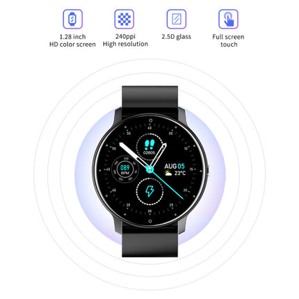 2021 Smartwatch met Hartslagmonitor -  Fitness Sport Activity Tracker Siliconen Bandje Horloge iOS Android Geel