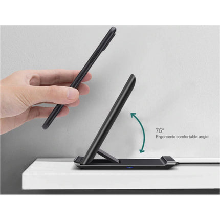 Qi Draadloze Oplader Bureau Standaard 15W - Type C Universeel Telefoonhouder Wireless Charging Pad Wit