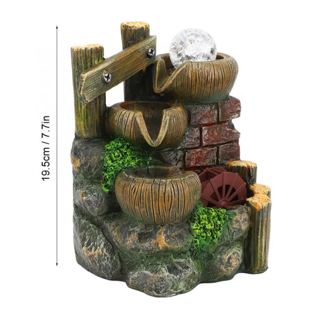 Watermolen Sier Fontein - Feng Shui Waterval Hars Decoratie