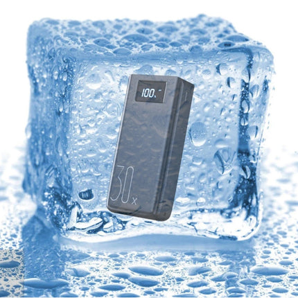 30X Powerbank met 2 Uitvoer/3 Invoer Poorten 30.000mAh - Ingebouwde Zaklamp - Externe Noodaccu Batterij Oplader Charger Zwart