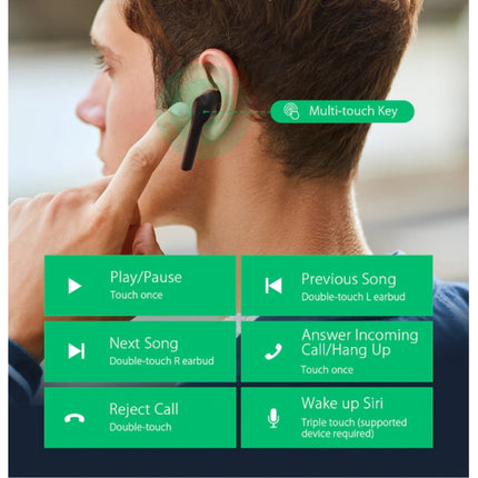 BW-FYE8 Draadloze Oordopjes - TWS Oortjes True Touch Control Oortjes Oordopjes Bluetooth 5.0 Wireless Buds Earphones Oortelefoon Zwart