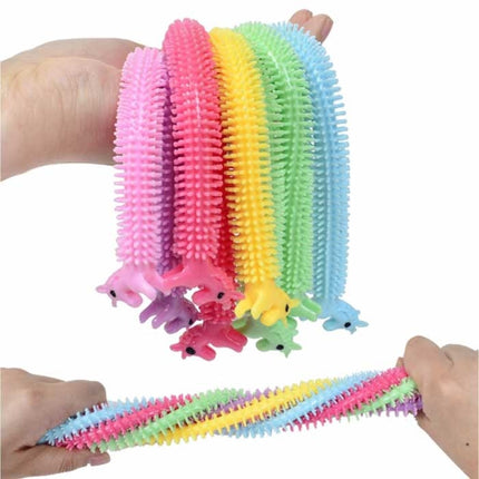 3-Pack Noodle Strings - Rekbaar Fidget Anti Stress Pop It Speelgoed Bubble Toy Siliconen Monkey Noodles Willekeurige Kleur