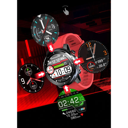 Sport Smartwatch met Hartslagmeter -  Fitness Sport Activity Tracker Siliconen Bandje Horloge iOS Android Rood