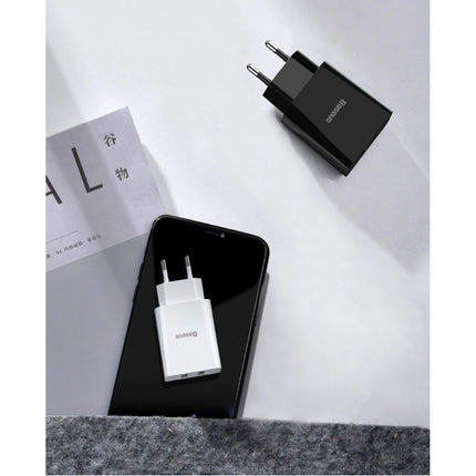 Dual 2x Port USB Stekkerlader - 2A Muur Oplader Wallcharger AC Thuislader Adapter Wit