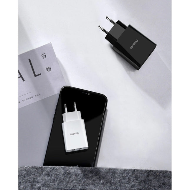 Dual 2x Port USB Stekkerlader - 2A Muur Oplader Wallcharger AC Thuislader Adapter Wit